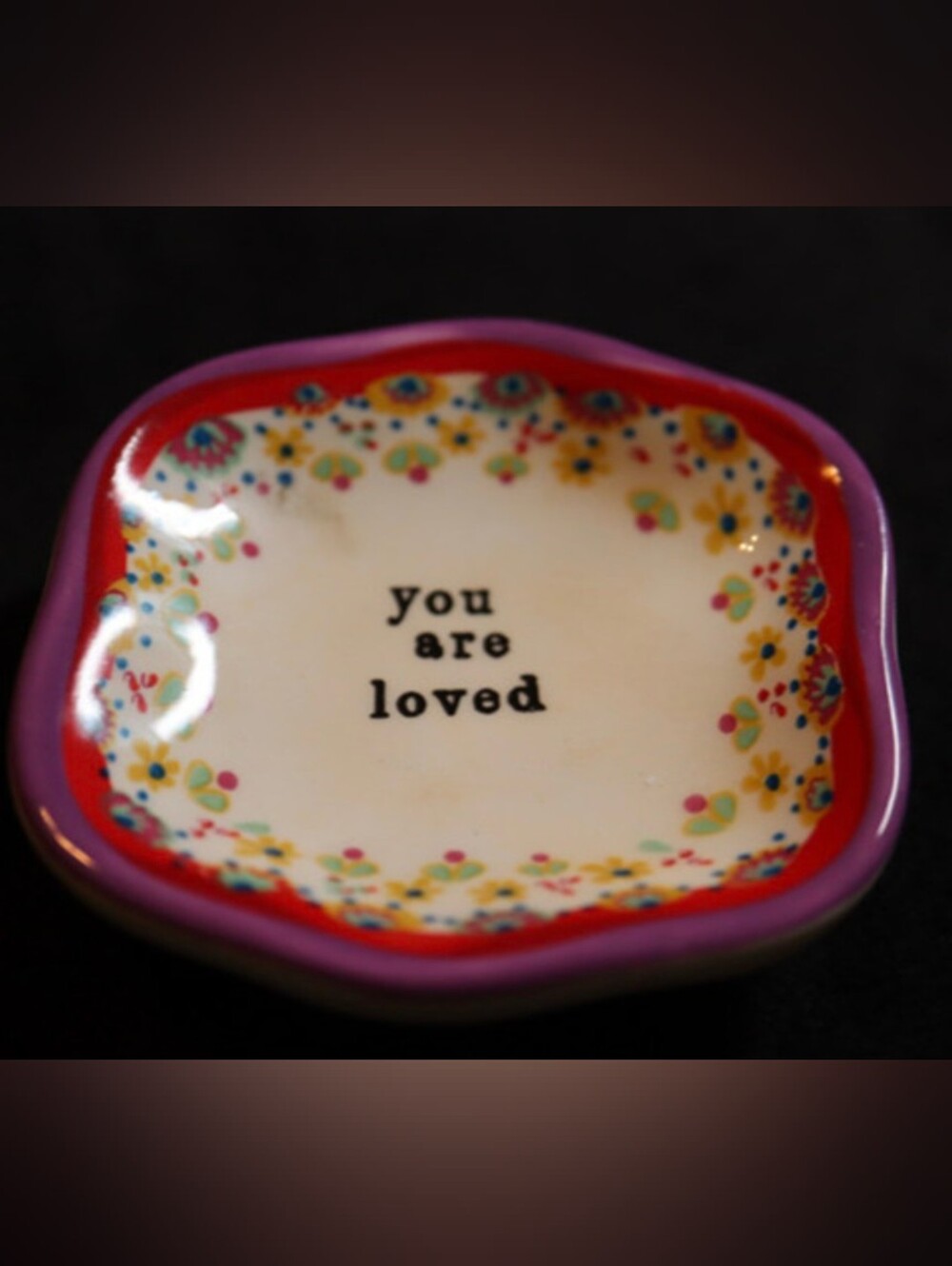 Vintage Natural Life “You Are Love” Floral Prayer Trinket Dish